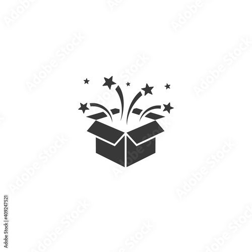 Vector party box icon in flat vector