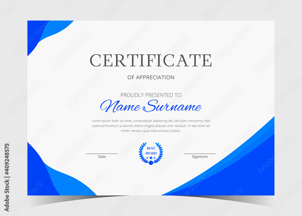 Certificate of Appreciation template, certificate of achievement ...