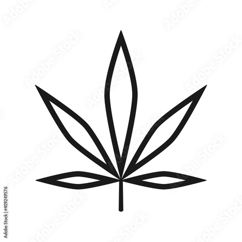 Cannabis (Ruderalis) Leaf Hemp Marijuana Outline