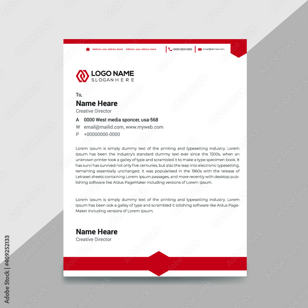 Creative Modern Business Letterhead Design Template Creative Modern Business Letterhead Design Template
