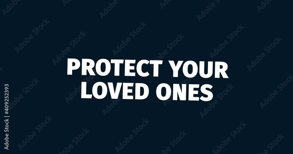 Life insurance. Financial Protection. Animated words. Kinetic text animation. Intro
