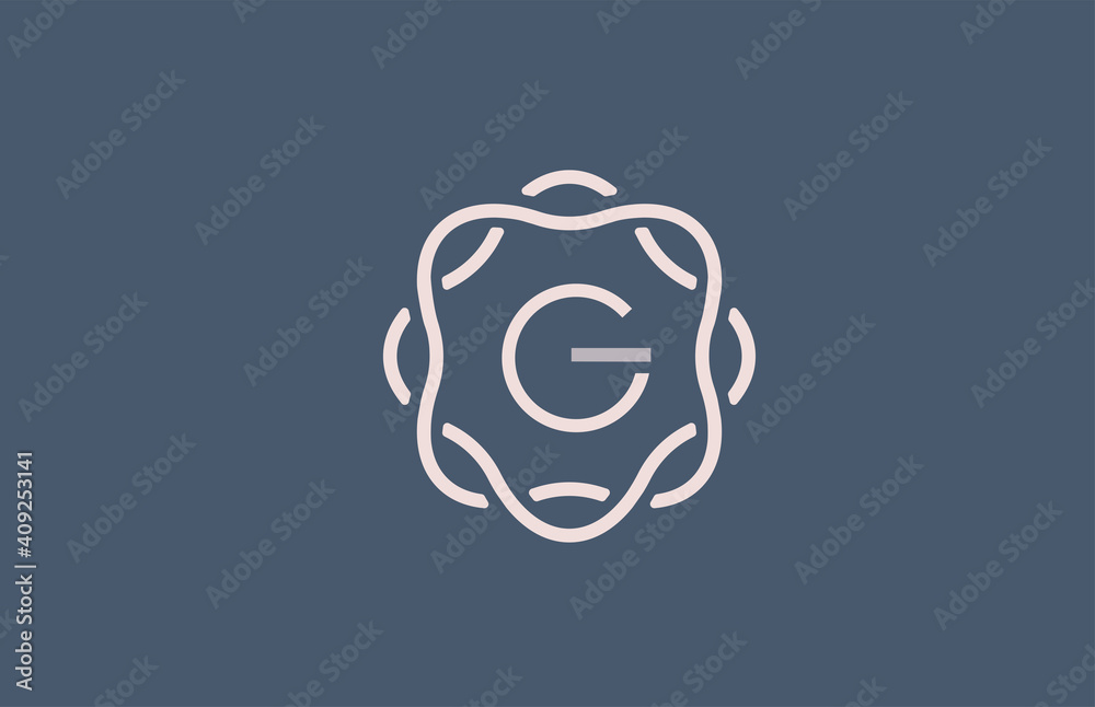 G monogram floral alphabet letter logo for business and company in blue and white color. Branding for corporate identity. Creative lettering icon for design G monogram floral alphabet letter logo for business and company in blue and white color. Branding for corporate identity. Creative lettering icon for design
