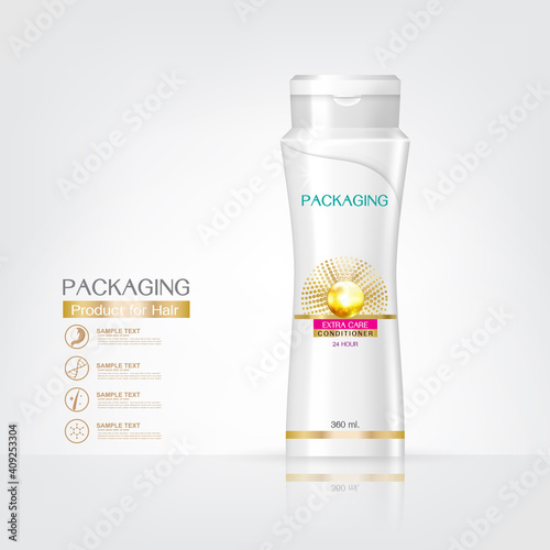 Packaging products Hair Care design, shampoo bottle templates on White background