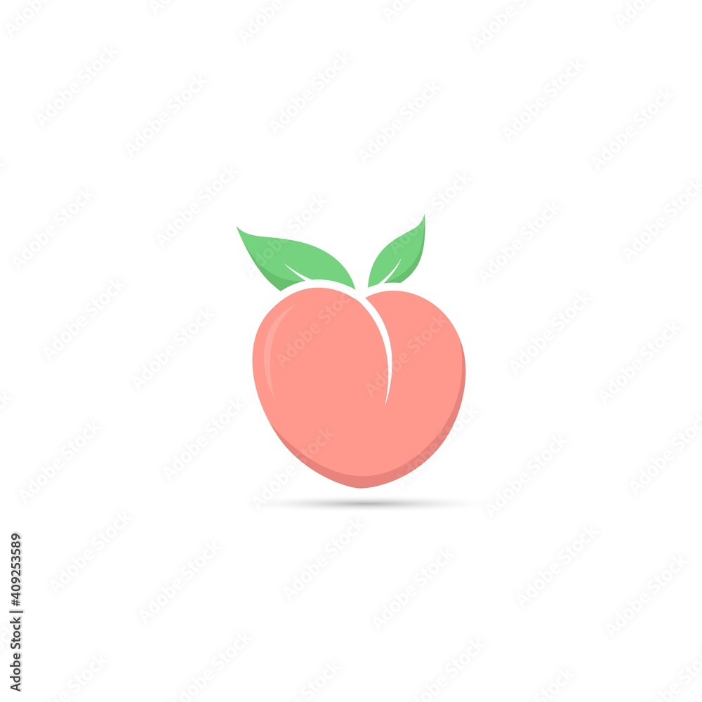 Peach icon, Peach fruit logo, Cute Peach, Fresh Peach vector isolated on white background. Peach icon, Peach fruit logo, Cute Peach, Fresh Peach vector isolated on white background.