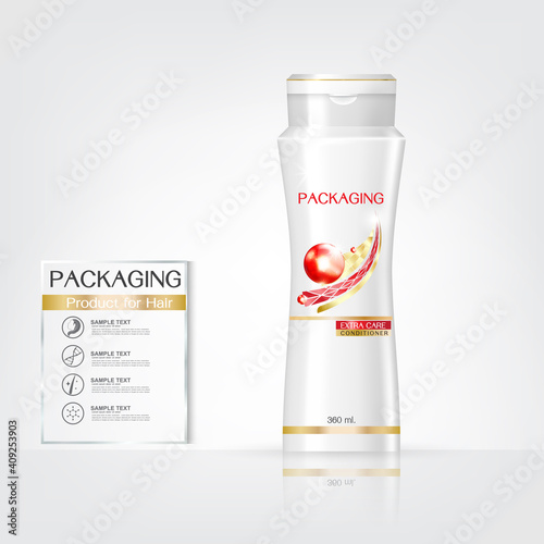 Packaging products Hair Care design, shampoo bottle templates on White background
