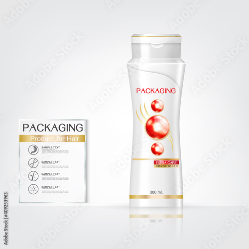 Packaging products Hair Care design, shampoo bottle templates on White background