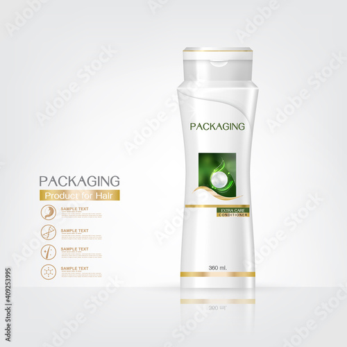 Packaging products Hair Care design, shampoo bottle templates on White background