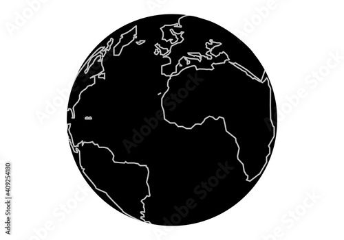 Icono del planeta Tierra sobre fondo blanco