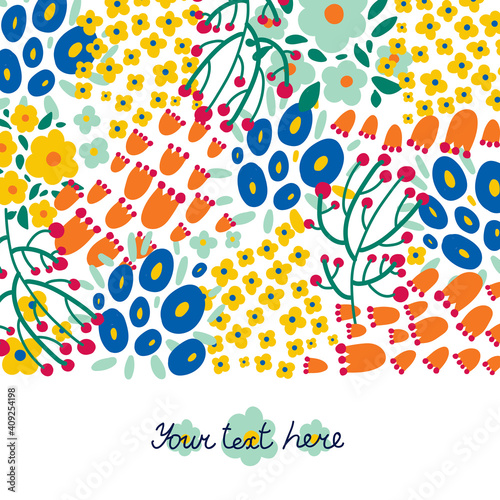 Vector postcard. Spring flowers.