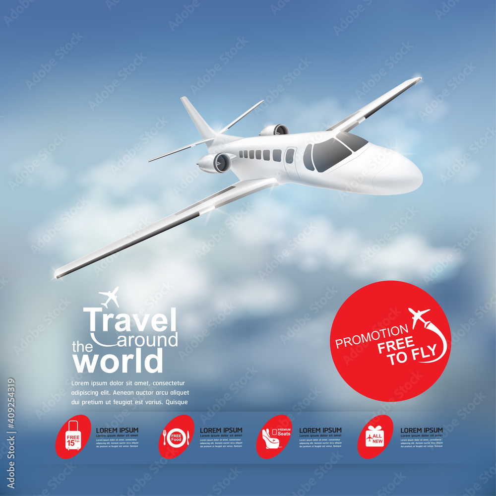 Airplane Vector Concept Travel around the World