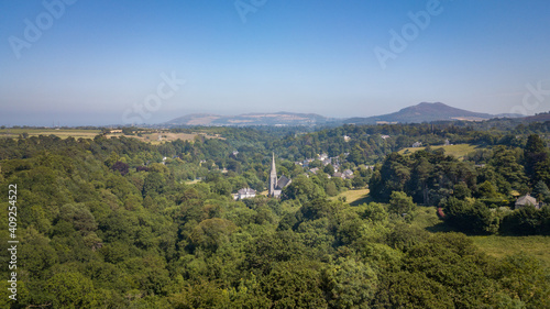 Aerial View of Village Enniskerry Surrounded by Woodland