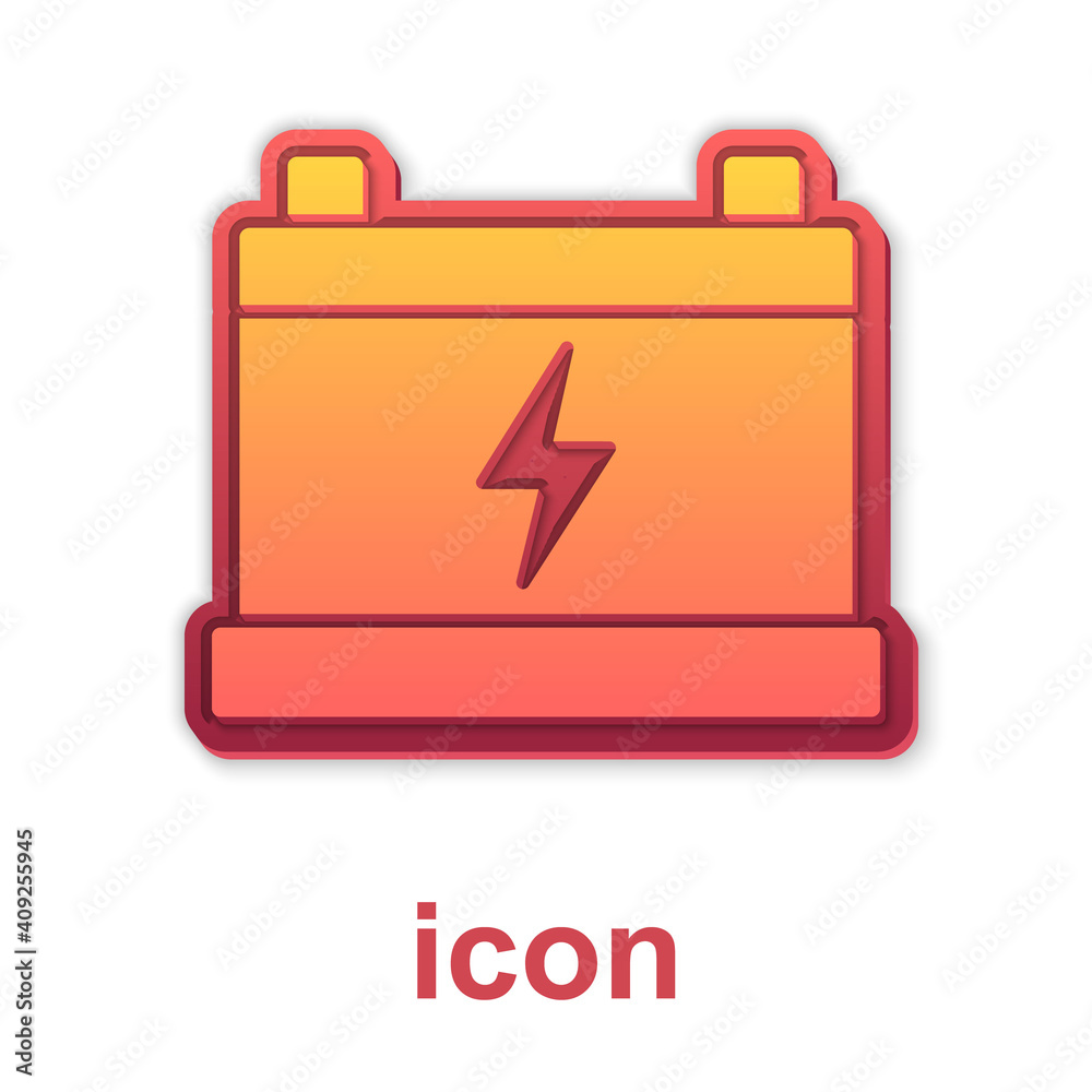 Gold Car battery icon isolated on white background. Accumulator battery energy power and electricity accumulator battery. Vector. Gold Car battery icon isolated on white background. Accumulator battery energy power and electricity accumulator battery. Vector.