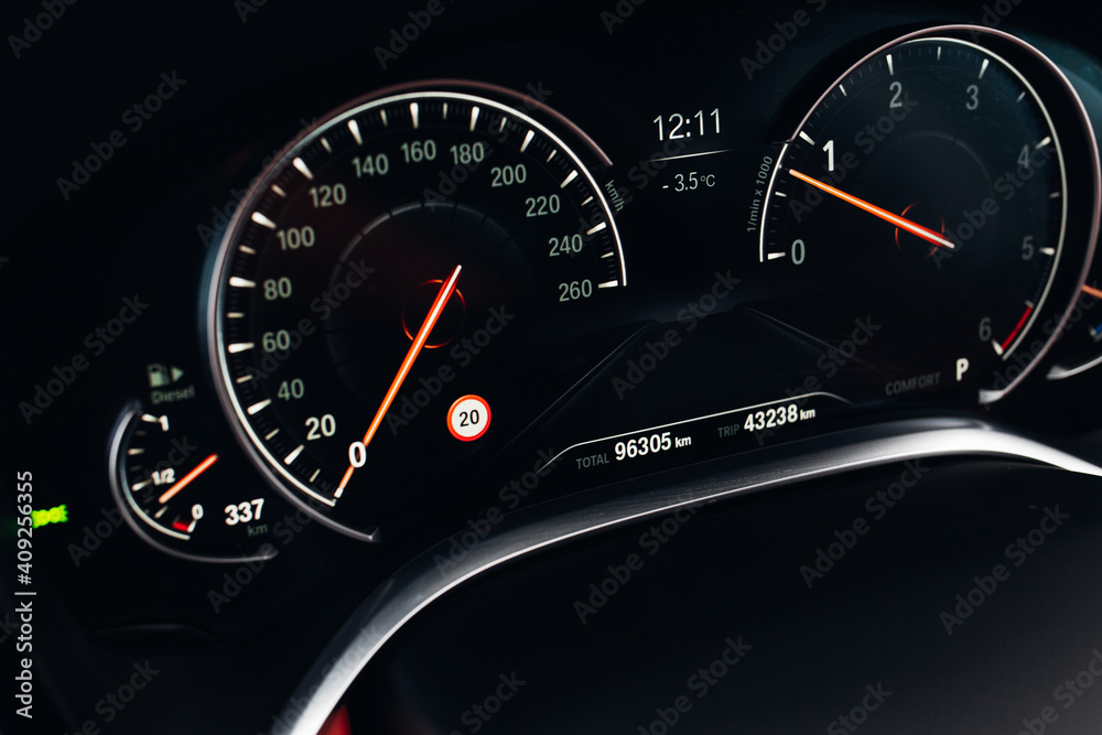 Fototapeta premium Modern car dashboard with backlight