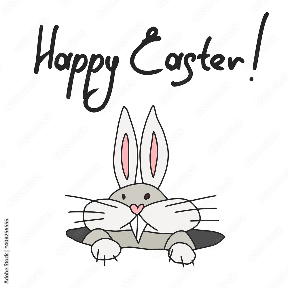 Obraz premium poster rabbit got out of the mink for easter new
