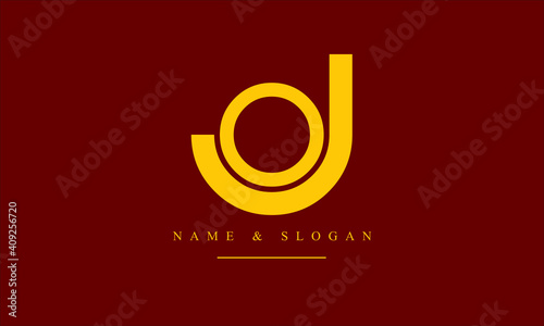 OJ, JO, O, J abstract letters logo monogram