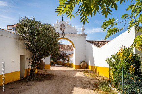 Big entrance to one of traditional farms in Alentejo, Portugal photo