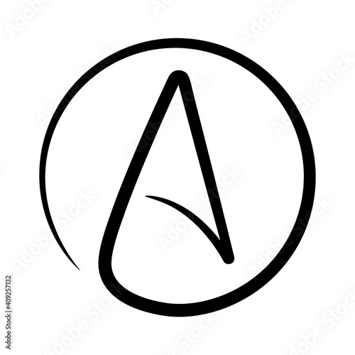 Photography The Sign of atheist. Isolated Vector Illustration