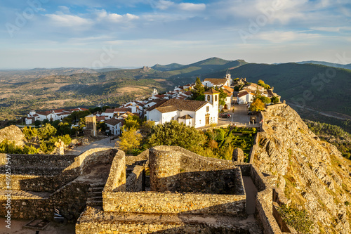Charming town of Marvao seen from medieval castle, Portugal photo