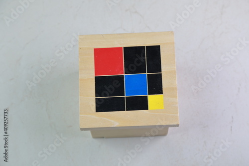 Tableau sur toile Montessori binomial and trinomial cubes