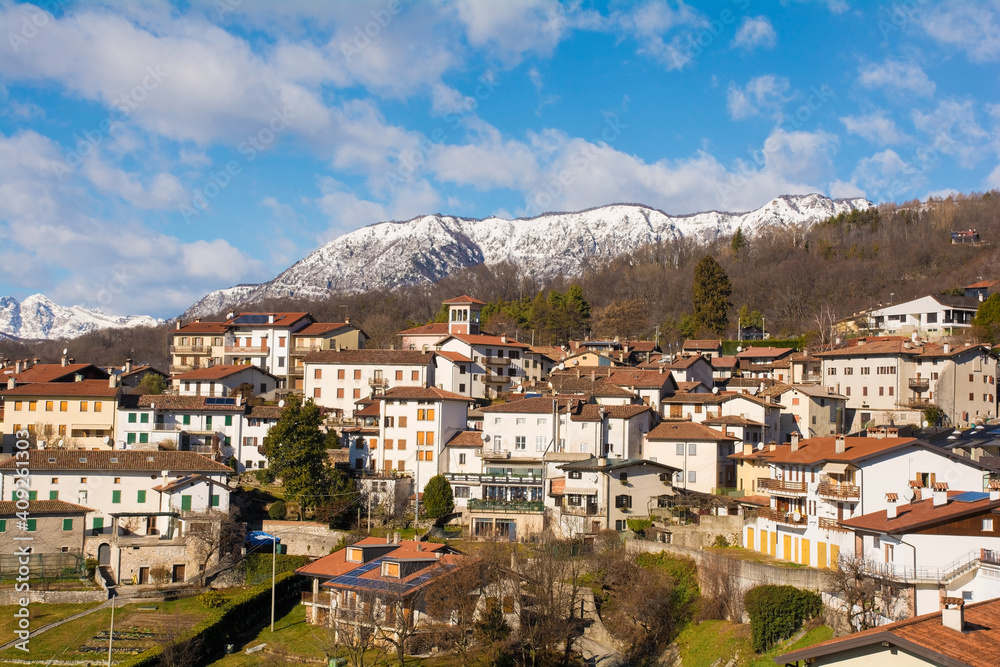 The hill village of Clauzetto in Pordenone Province, Friuli-Venezia Giulia, north east Italy
