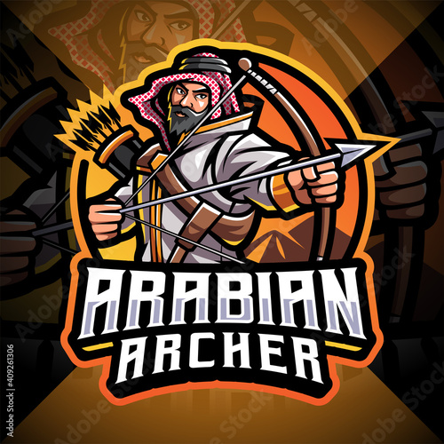 Arabian archer esport mascot logo design