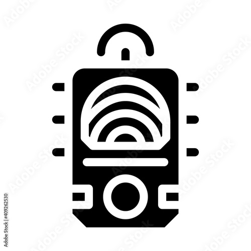 ectoplasm paranormal detector glyph icon vector illustration