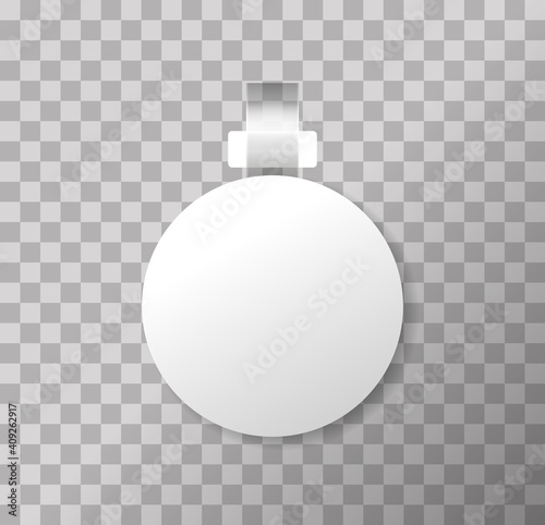Wobbler template. supermarket bended. Wobblers mockup set. Blank price tags hang on wall.
