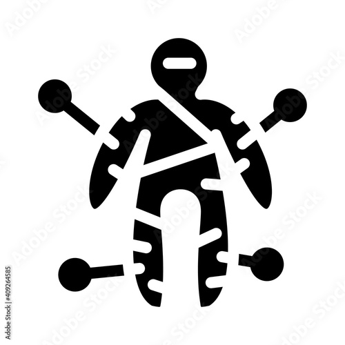 voodoo doll glyph icon vector illustration flat