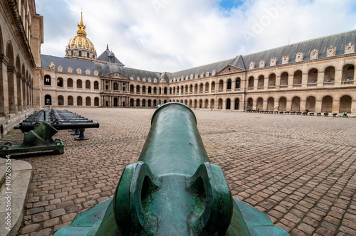 Front facade of Les Invalides museum (previously known as Hotel des Invalides)