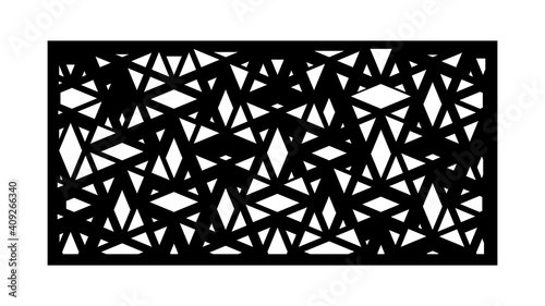 Abstract panel, screen,wall. Decorative vector screen for laser cutting. Template for interior partition, room divider, privacy fence. Modern cnc pattern