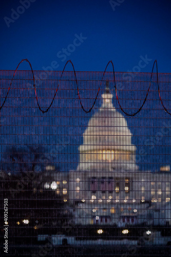 Security at the US Capitol the day after Inauguration.