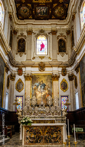 Rich decorated interior of the Lecce cathedral in Lecce  Apulia  Italy - Europe