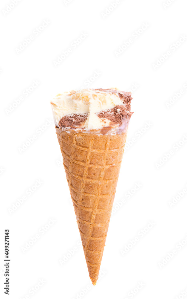 ice cream in a waffle cup isolated ice cream in a waffle cup isolated