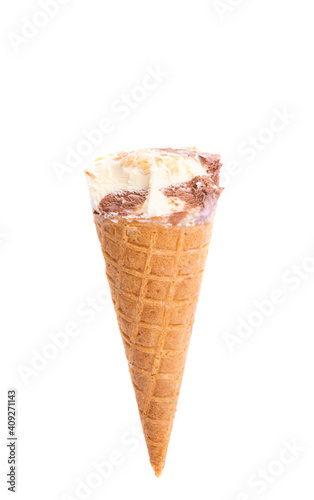 ice cream in a waffle cup isolated