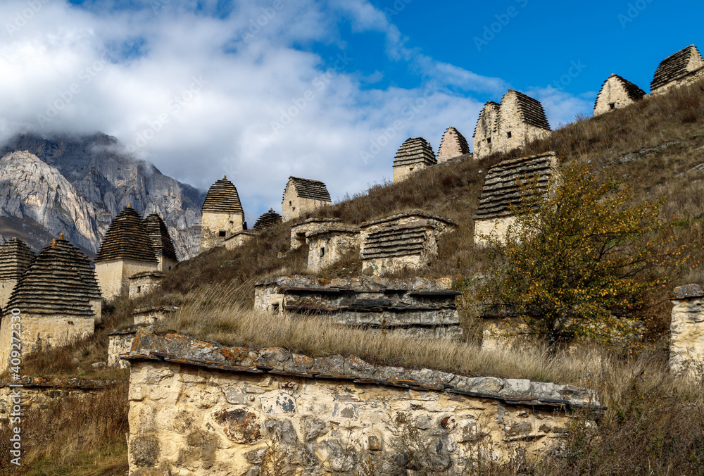Fototapeta premium The city of the dead, Dargavs. Republic of North Ossetia. Russia