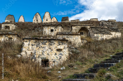 The city of the dead, Dargavs. Republic of North Ossetia. Russia photo