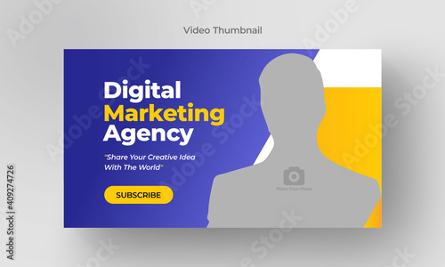 Thumbnail design for any videos. Editable video thumbnail and web banner for live workshop business template. Video cover photo for social media