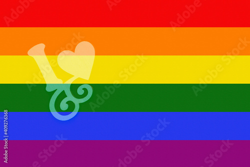 LGBT pride flag greeting love card free space