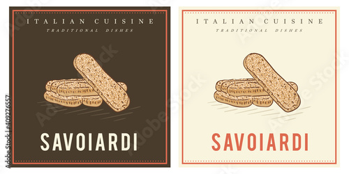 Savoiardi, Ladyfingers, or fingers sweet sponge biscuits cookie photo