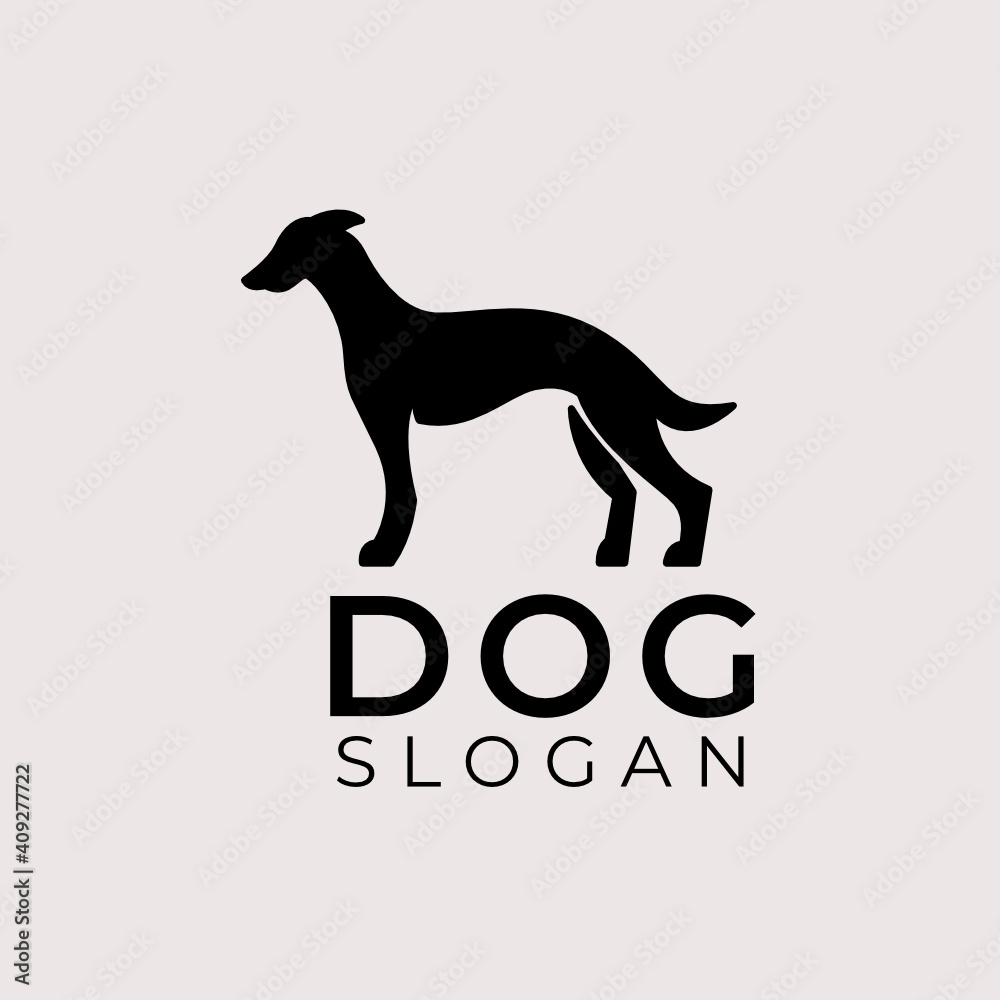 simple silhouette dog logo design