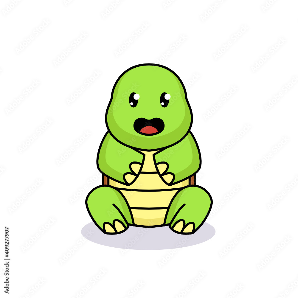 Fototapeta premium Cute baby turtle funny and happy face