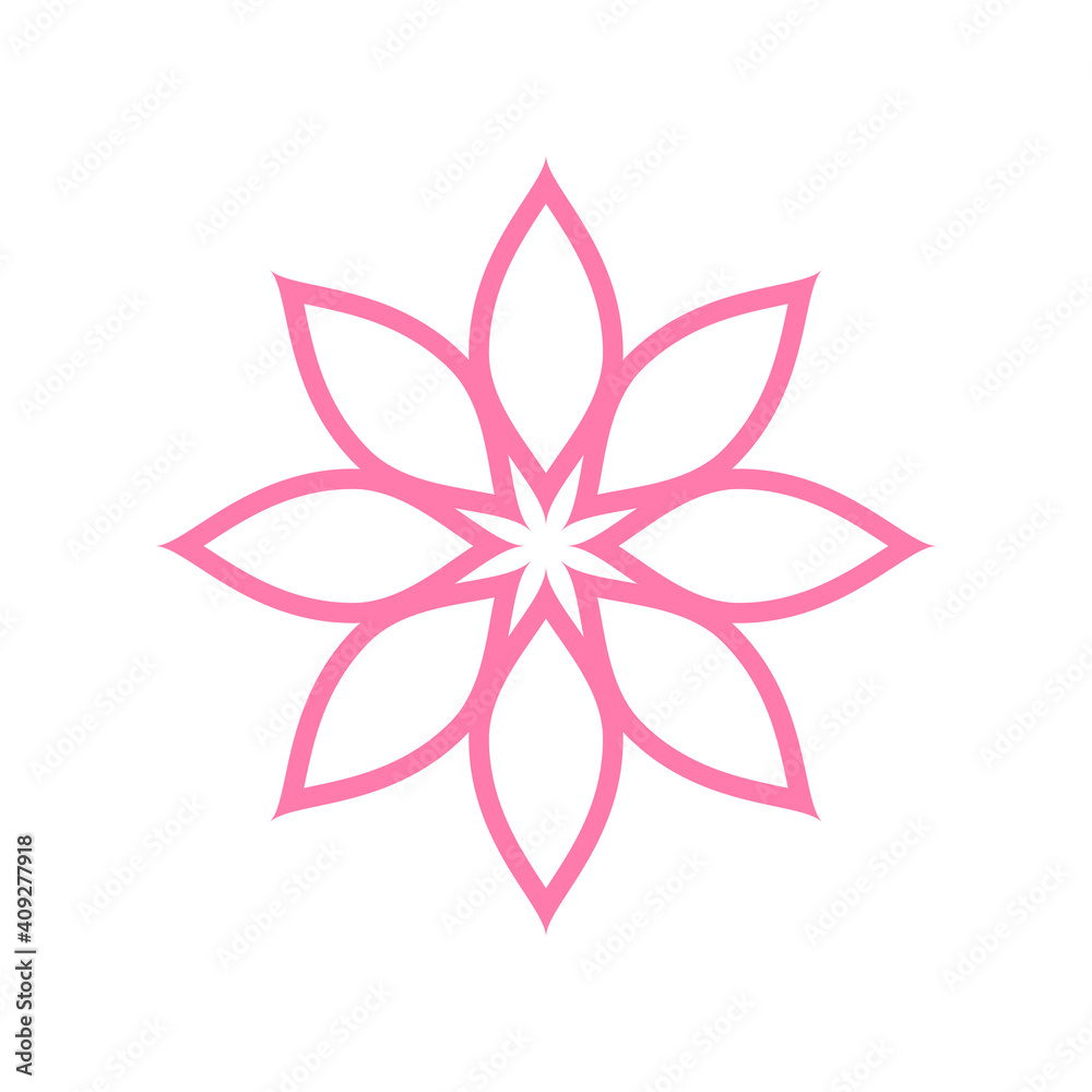 Lotus vector. Lotus doodle flower logo. Lotus symbol.