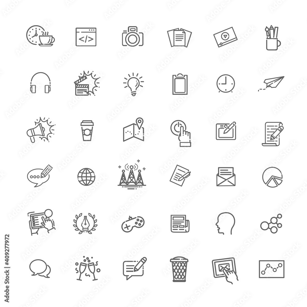 Thin line icons set. Icons for marketing