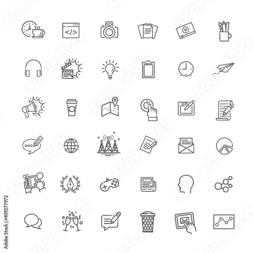 Thin line icons set. Icons for marketing © tettygreen