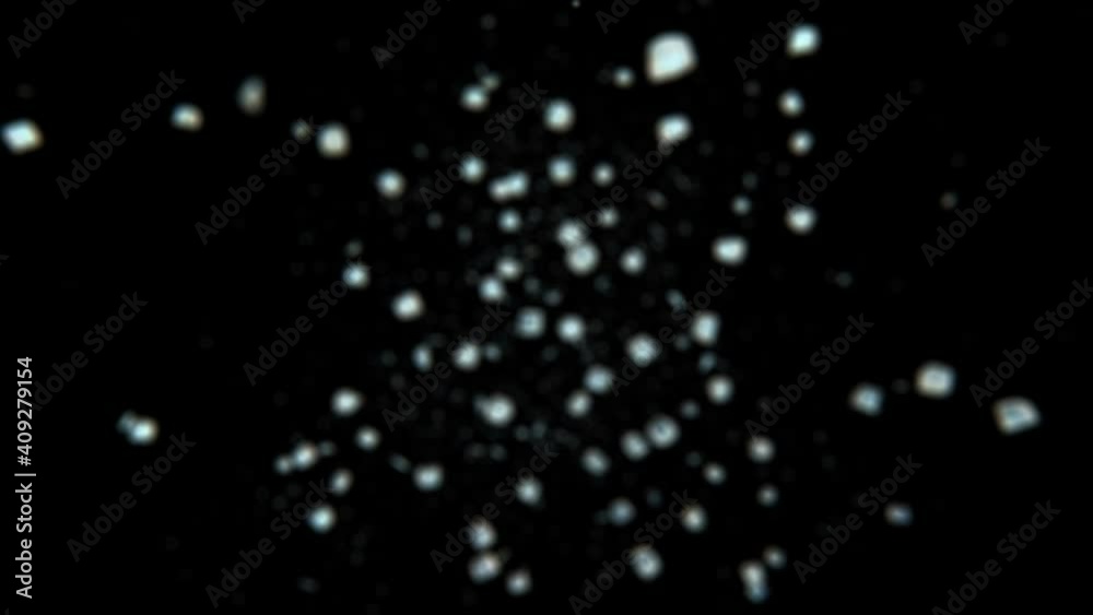 Dynamic jumping frosted ice cubes in 4K Slow motion