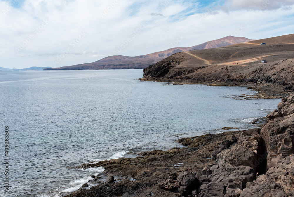 View of the coast of Puerto Calero, Lanzarote
