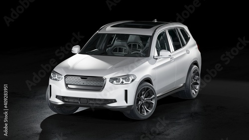3D rendering of a brand-less generic SUV concept car © Andrus Ciprian
