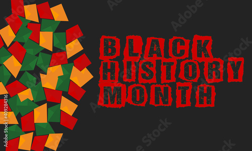 African American History or Black History Month. Celebrated annually in February in the USA and Canada. February 2021, 2022, 2023, 2024, 2025. Poster, card, banner, background. Vector illustration