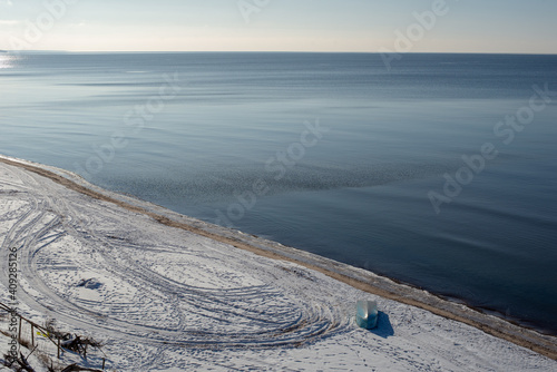 winter on the coast of the baltic sea in Latvia