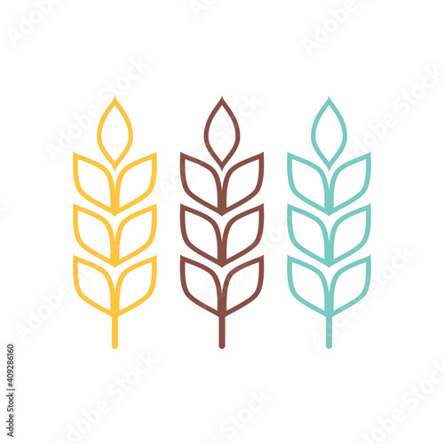 Wheat symbol vector. Wheat logo design.
